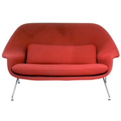 Eero Saarinen Womb Settee Done in Knoll Fabric