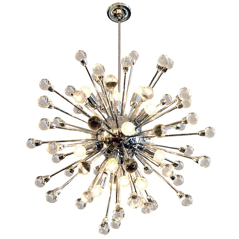 Extraodinary Chrome Sputnik Chandelier, Italy
