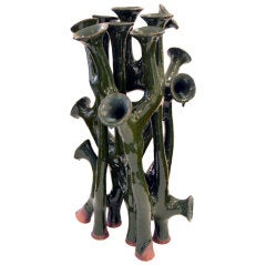 Vintage Outstanding Abstract Pottery Sculpture by Bente Skjottgaard