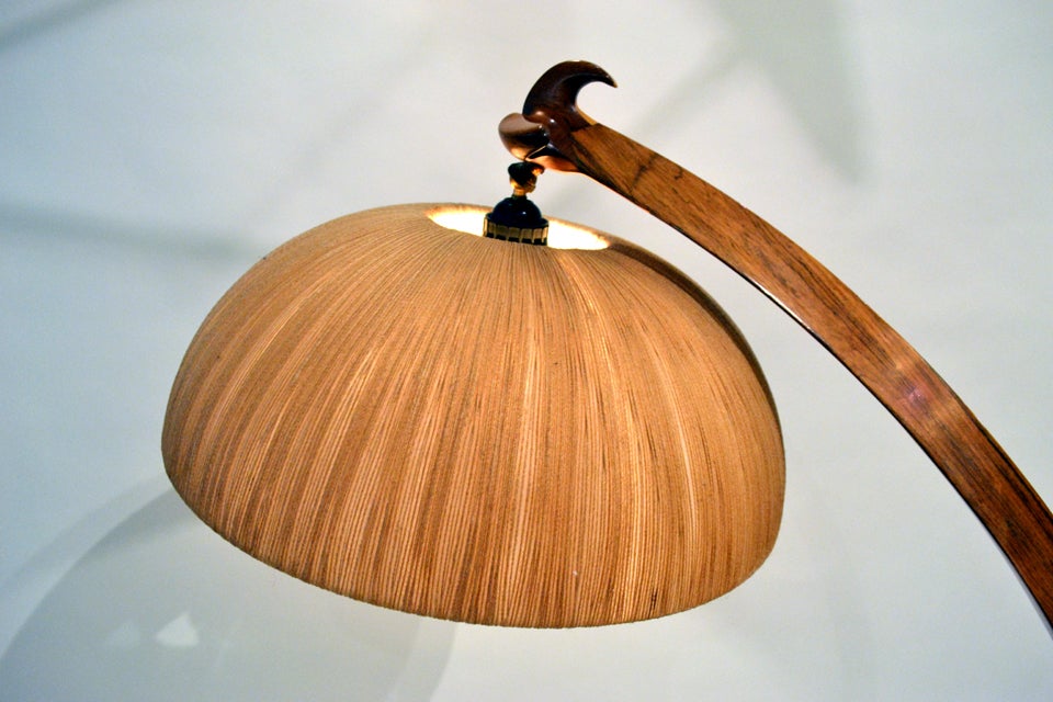 A rare and unique sculptural floor lamp from Sweden. The lamp is styled in the manner of Aldo Tura or French Nouveau. An extremely one of a kind piece.