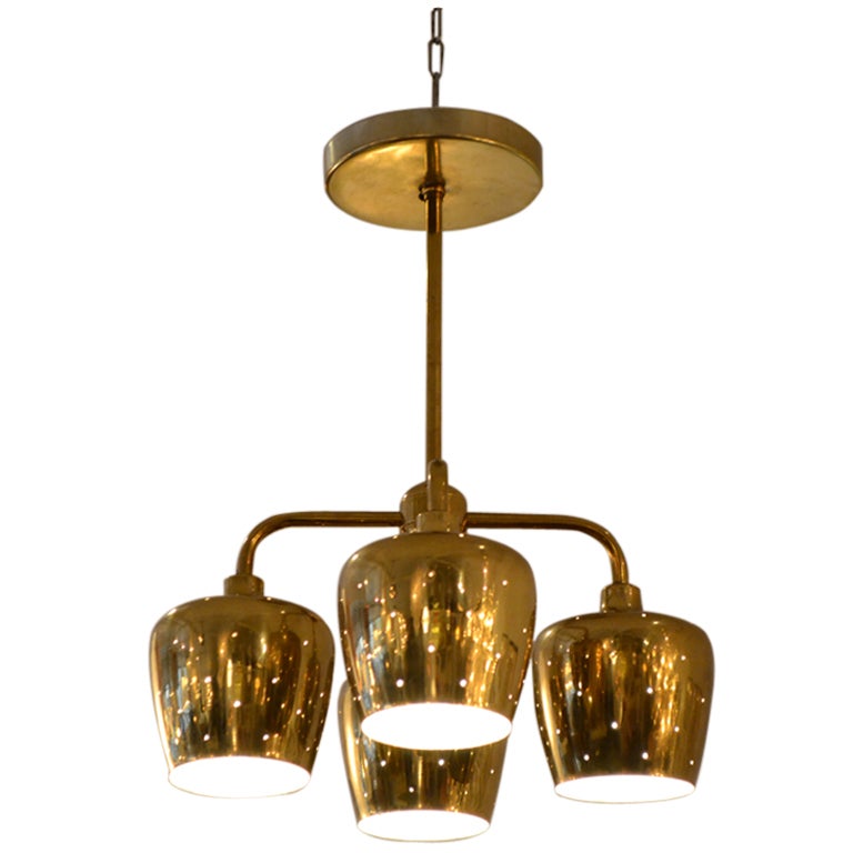 Paavo Tynel for Lightolier  Brass Ceiling Pendant