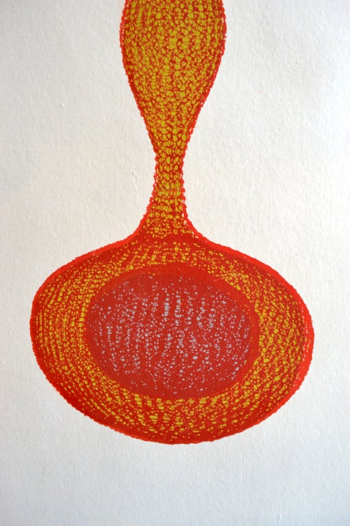 Late 20th Century Unique Silkscreen Print Depicting Ruth Asawa Sculpture