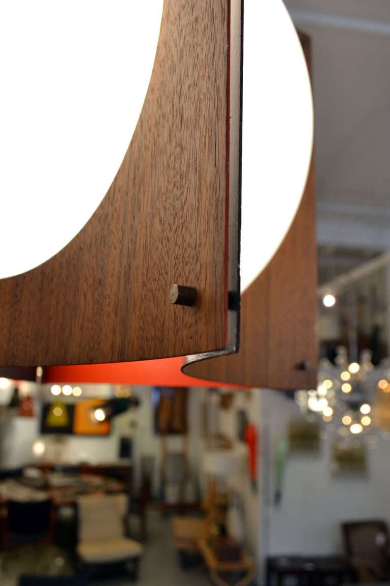 Mid Century Geometric Globe Pendant In Excellent Condition In New York, NY