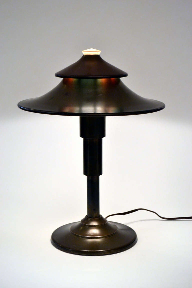 Marvelous Machine Age Table Lamp by KEM Weber