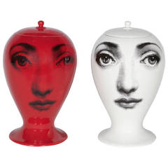 Pair of Vases "Buona Notte" by Piero Fornasetti