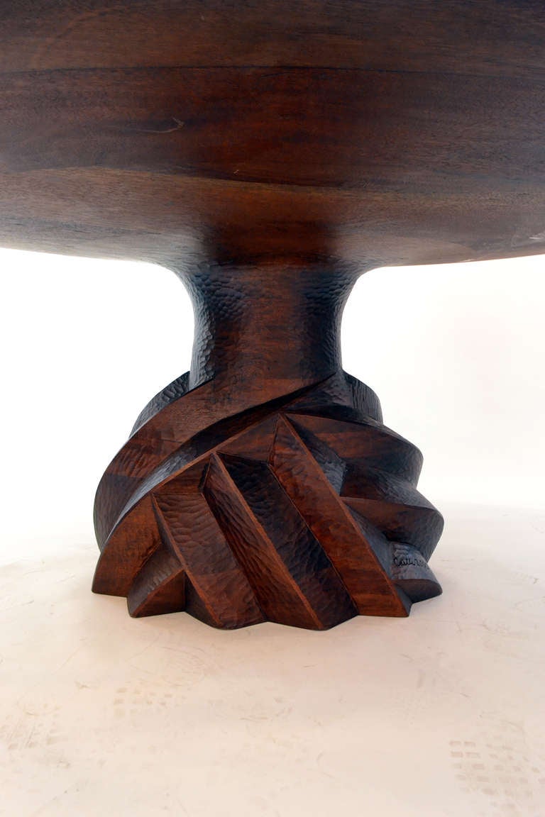 American Sculptural Pedestal Base Table by Wendell Castle