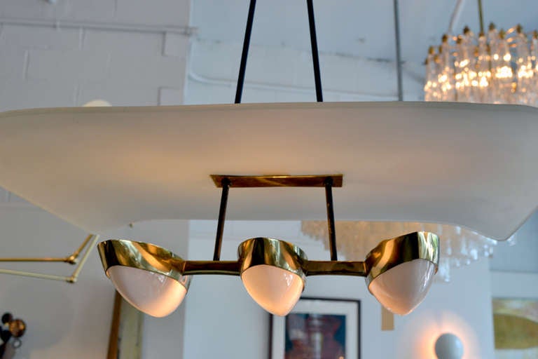 Arredoluce Three Shade Ceiling Fixture, Italy In Good Condition In New York, NY