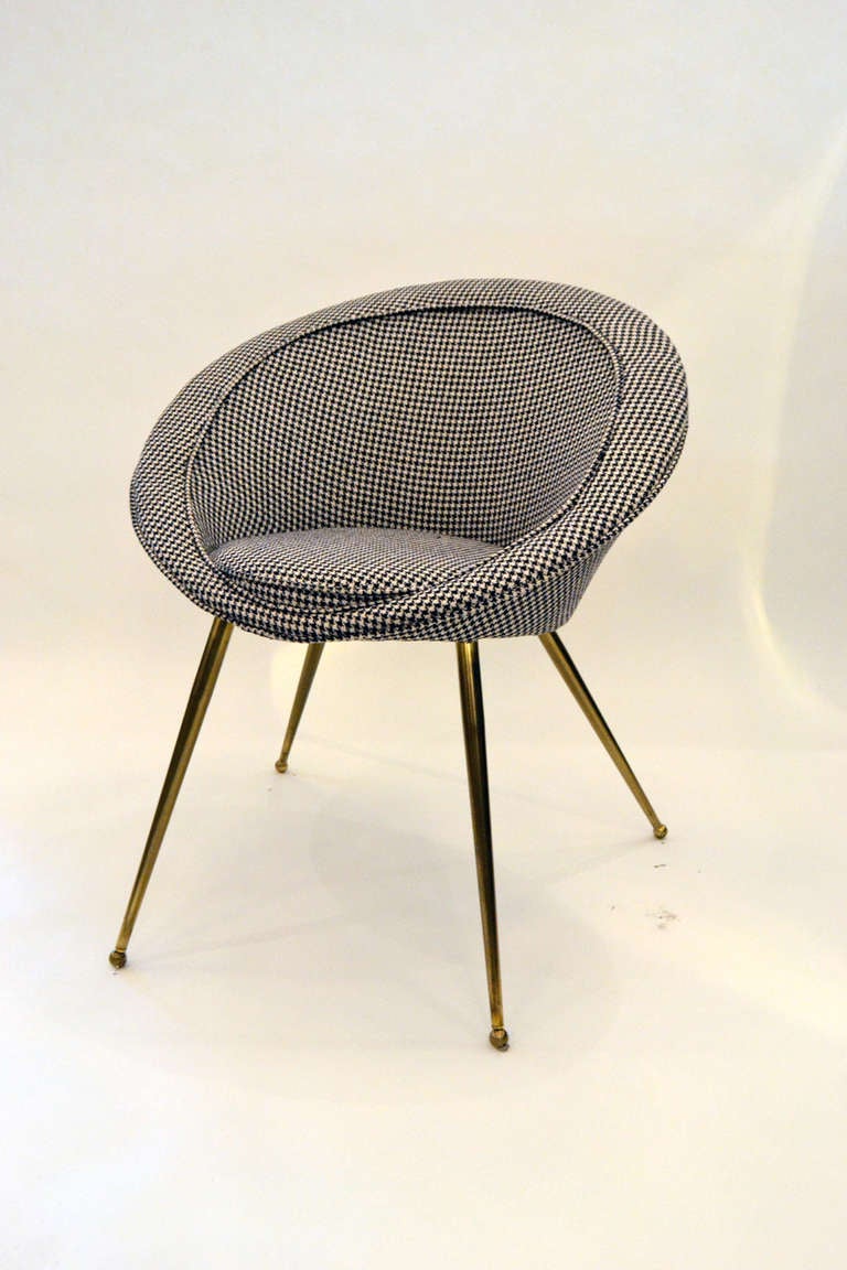 Stylish Pair of Italian Scoop Chairs