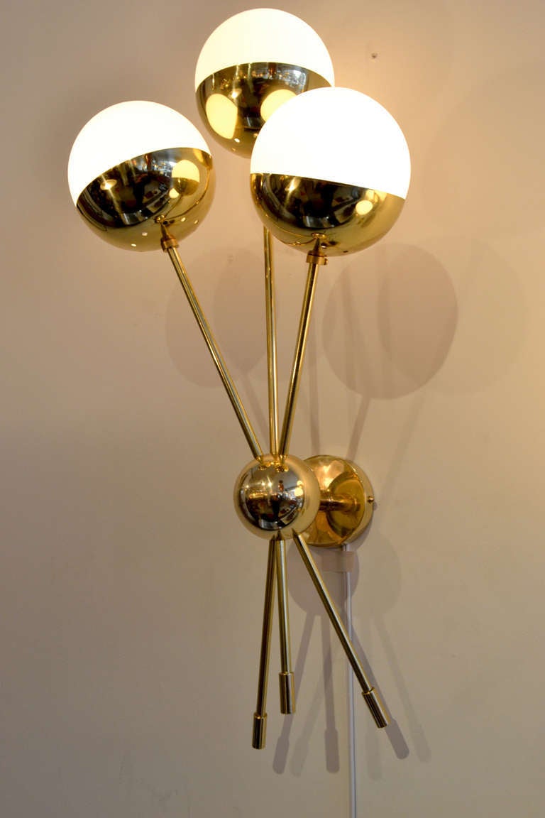 Mid-Century Modern Mid-Century Style Sputnik Sconces in the Manner of Stilnovo, Italy, 2013