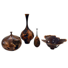 Turned Wood Vessels by Hap Sakwa and an Unknown Studio Artist