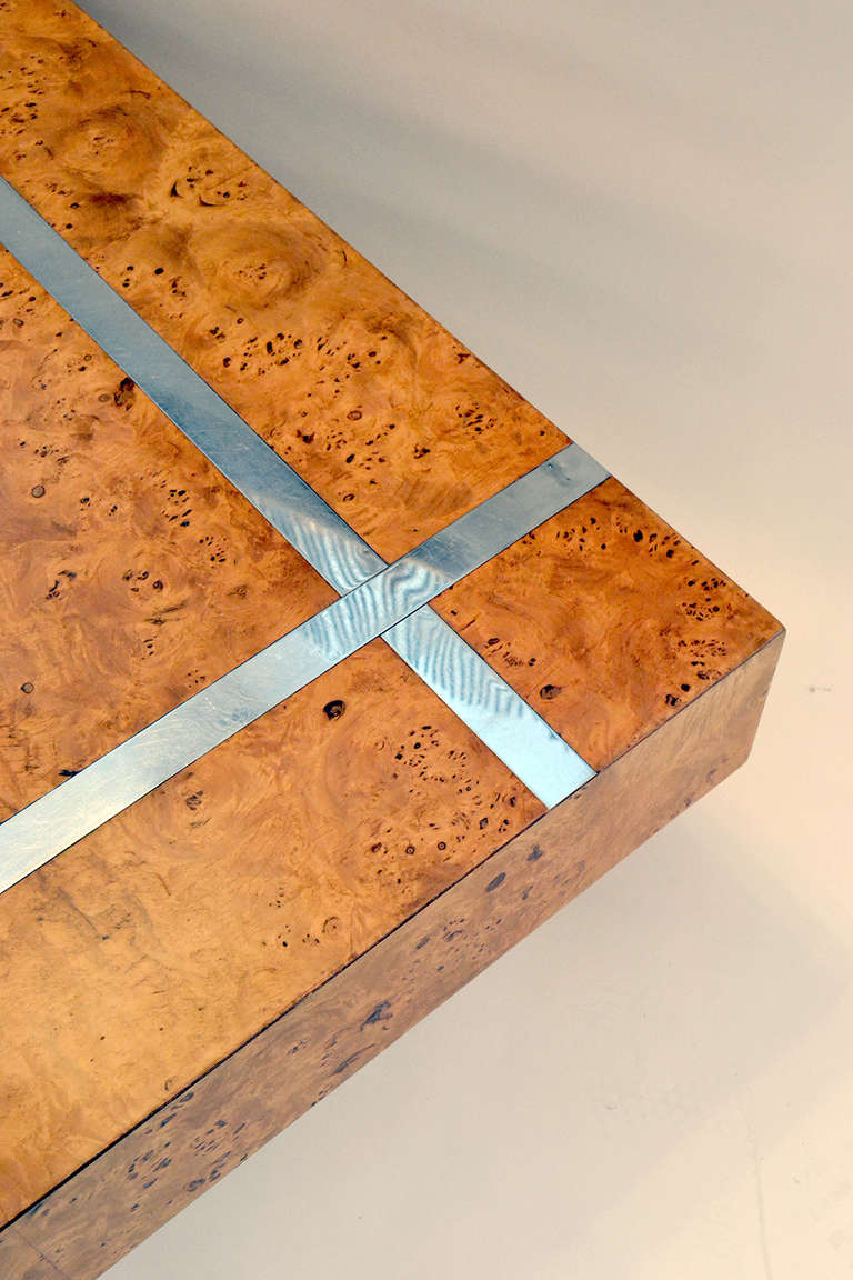 Minimalist Burl Wood Coffee Table by Milo Baughman In Excellent Condition In New York, NY