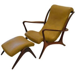 Outstanding and Stylish Lounge Chair and Ottoman by Vladimir Kagan
