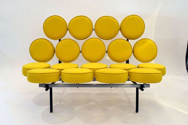 Iconic Marshmallow Sofa by George Nelson, 1956 In Original Fabric with ...