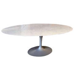Eero Saarinen 78" Tulip Dining Table with Marble Top and Platinum Base