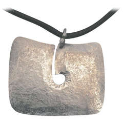 Limited Edition Sterling Silver Gong Style Pendant Designed by Harry Bertoia