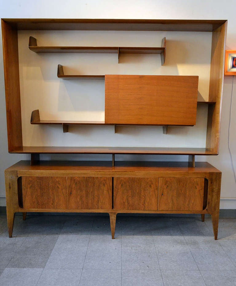 Italian Outstanding Gio Ponti Sideboard with Bar by Singer and Sons