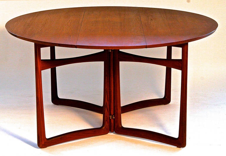 Mid-Century Modern Drop-Leaf Dining Table by Peter Hvidt & Orla Molgaard-Nielsen