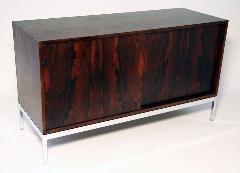 Florence Knoll Rosewood Sliding Door Credenza