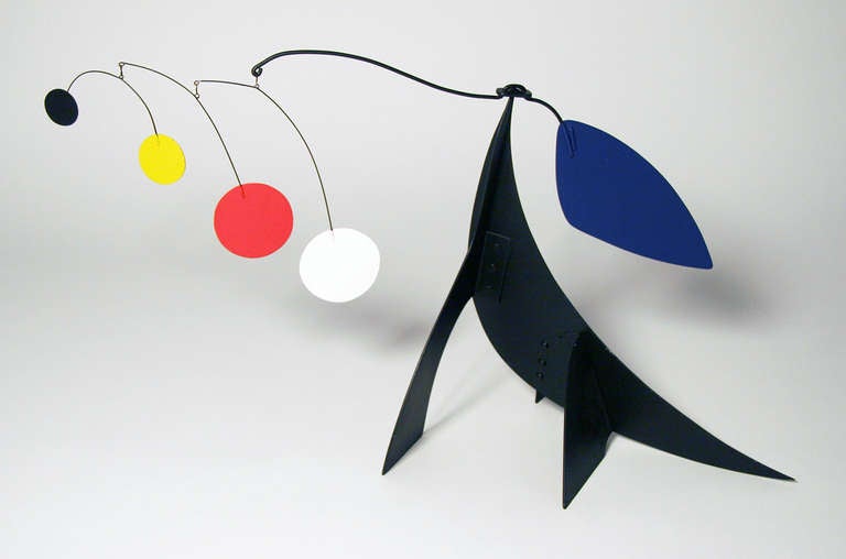 Manuel Marin is a listed artist that works in the manner of Alexander Calder.  When he was 20 years old he moved to England and became an assistant to Henry Moore.  In 1969 Marin became interested in the possibilities of kinetic art creating many