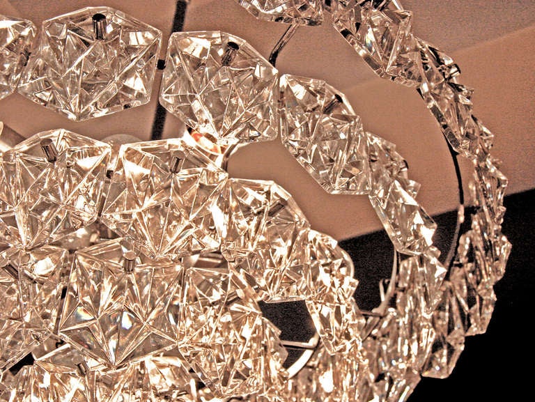 Mid-20th Century Spectacular Italian Cut Glass Crystal Chandelier