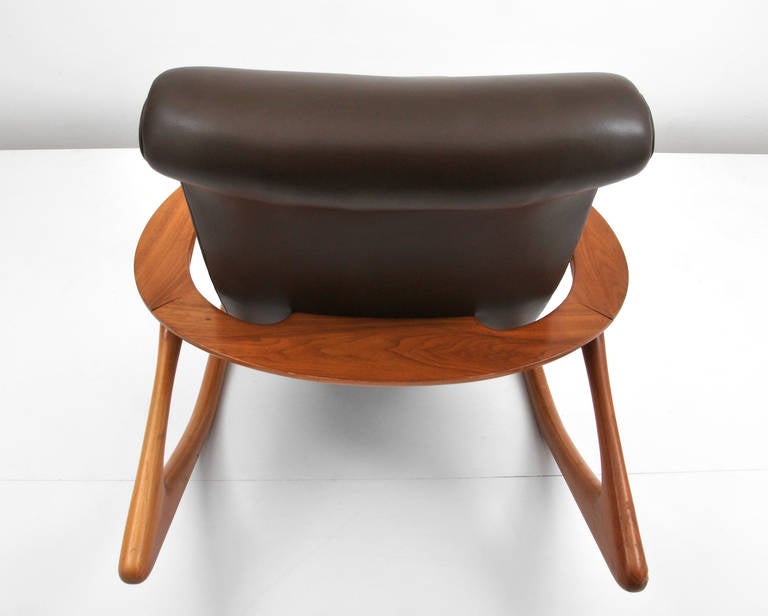 Mid-Century Modern Vladimir Kagan Two Position Contour Rocking Chair and Foot Stool