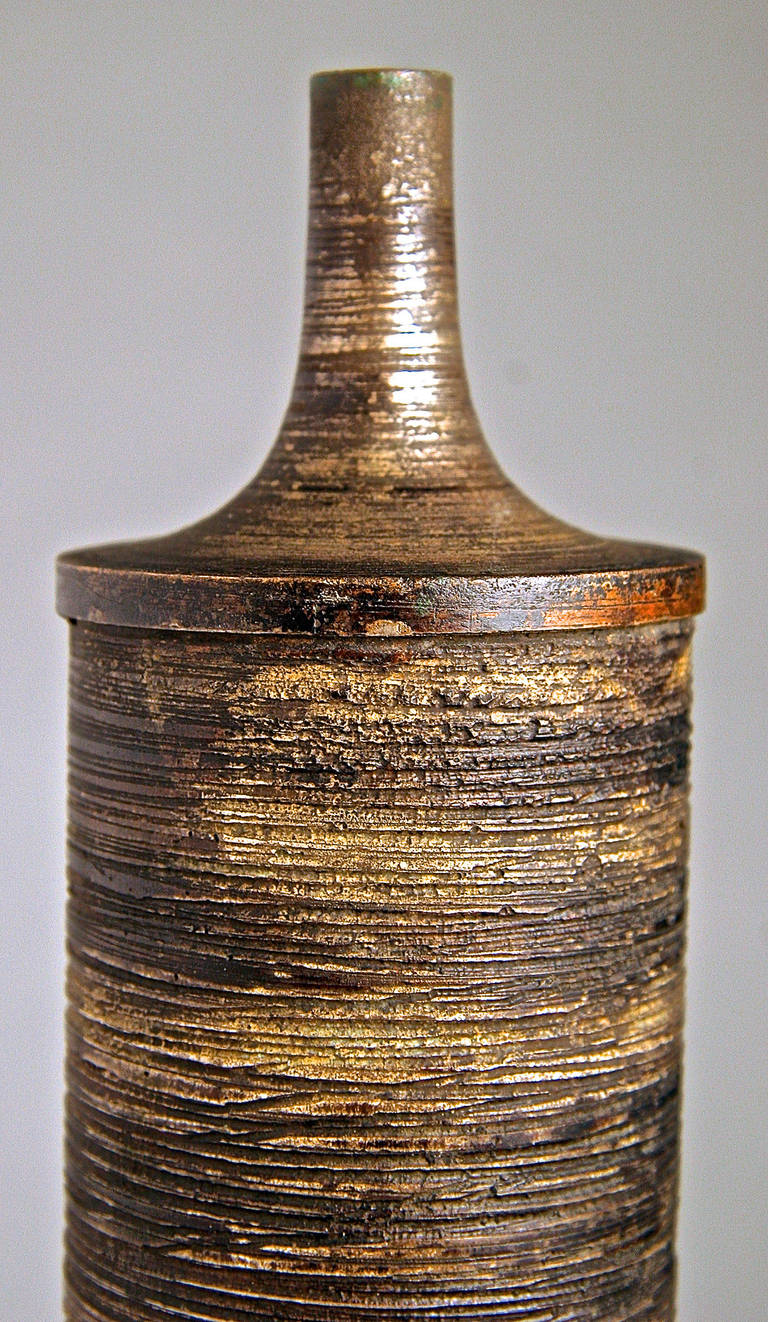 Italian Bronze Studio Vessel by Lorenzo Burchiellaro, Italy, 1950s