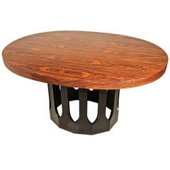 Harvey Probber Rosewood and Ebonized Mahogany Dining Table