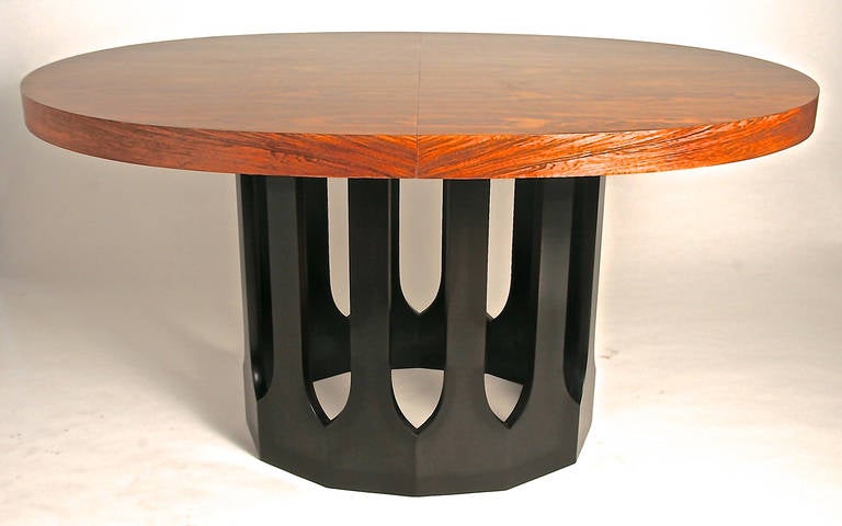 Mid-Century Modern Harvey Probber Rosewood and Ebonized Mahogany Dining Table