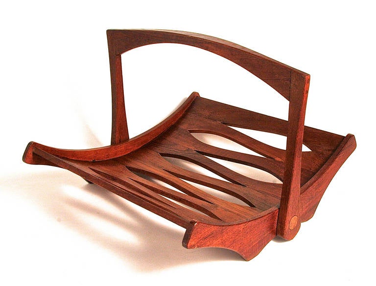 A rare and wonderful decorative magazine rack with classic Jens Quistgaard detailing, circa 1960s with branded 