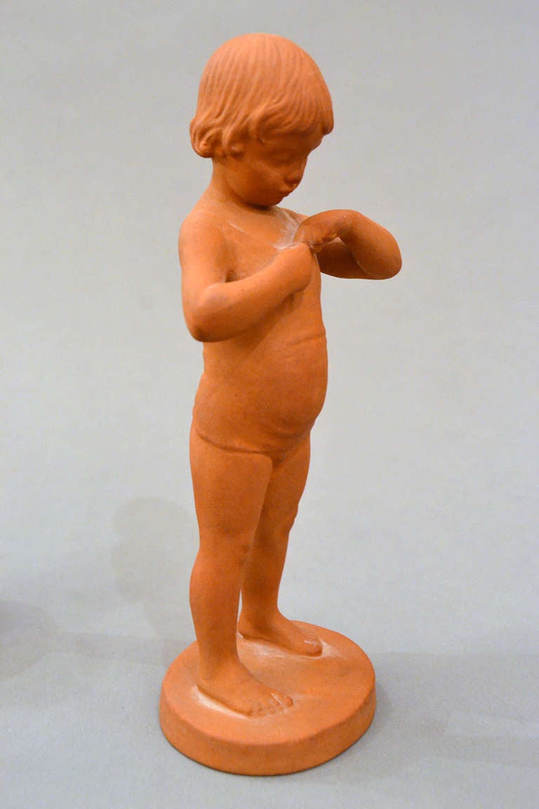 Terra Cotta Children Figurines, Denmark, 1950s In Excellent Condition In New York, NY