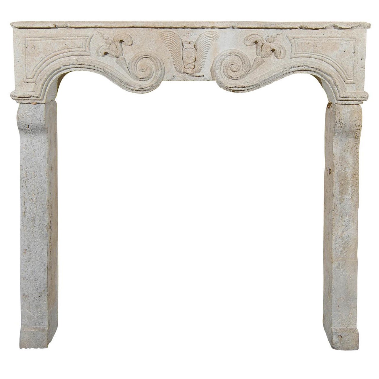 17th C. Carved Stone Mantel from Provence For Sale