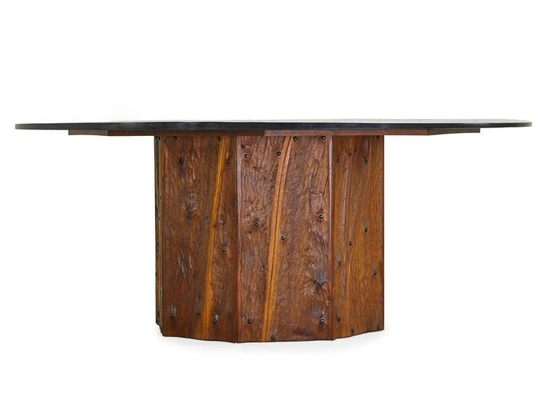 American Massive Pedestal Dining Table by Phil Powell