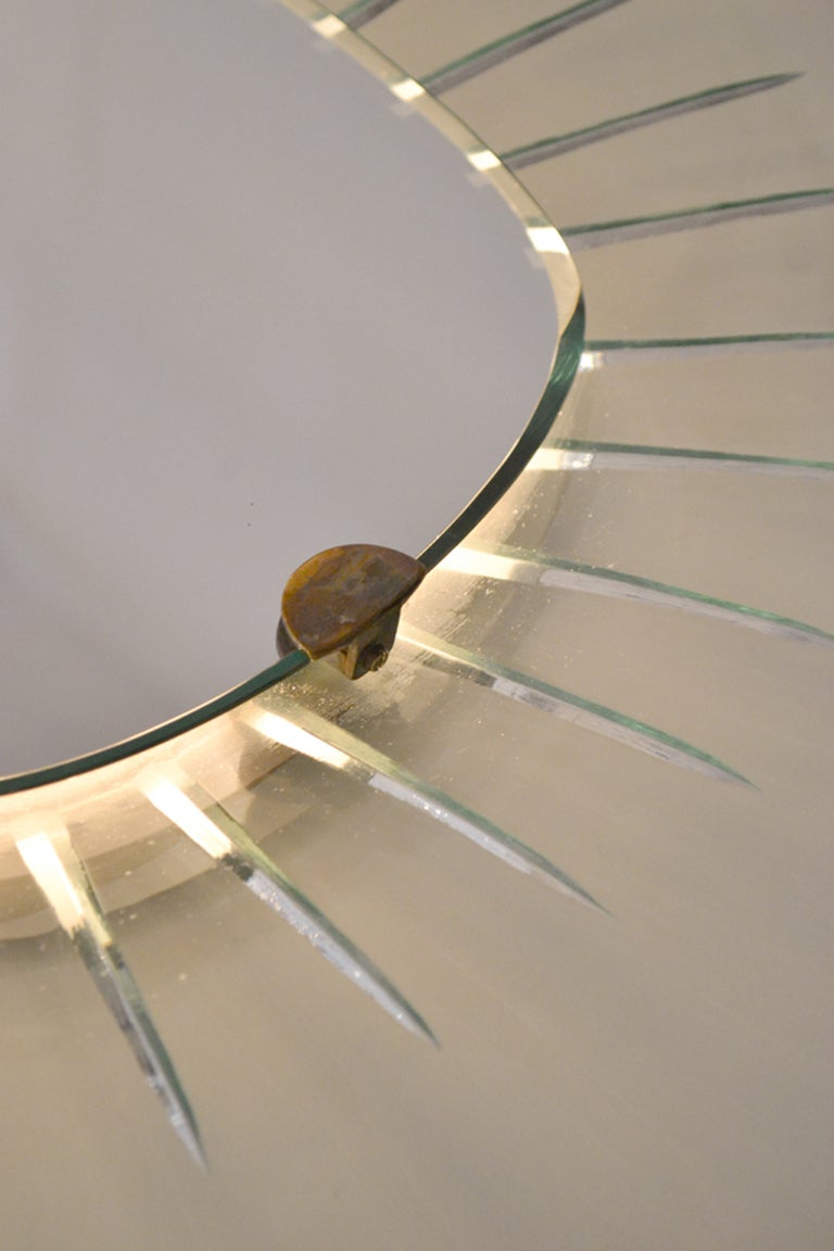 Italian Backlit Chiseled Glass Mirror, Italy 1950s