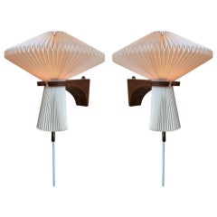 Vintage Pair of Accordian Shade Sconces by Le Klint