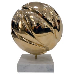 Spherical Brass Sculpture by Robert Zeidman, USA, 1980s 2
