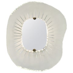 Backlit Chiseled Glass Mirror, Italy 1950s 6