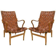 Pair of Eva Lounge Chair by Bruno Mathsson