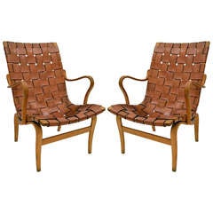 Pair of Eva Lounge Chair by Bruno Mathsson