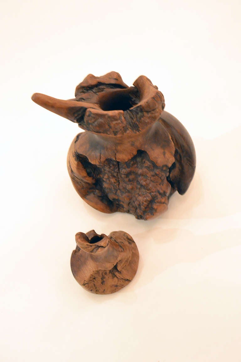 Melvin Lindquist Sculptural Turned Wood Vases, USA 1979 In Excellent Condition In New York, NY