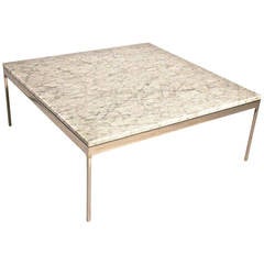 Nicos Zographos Marble and Stainless Steel Coffee Table