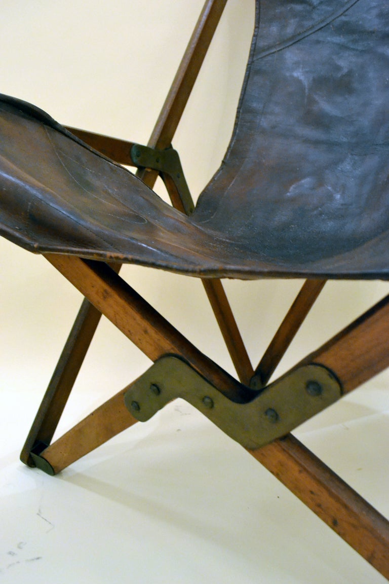 Wonderfully Distressed Leather Campaign Chair 1