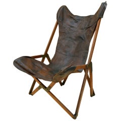 Wonderfully Distressed Leather Campaign Chair