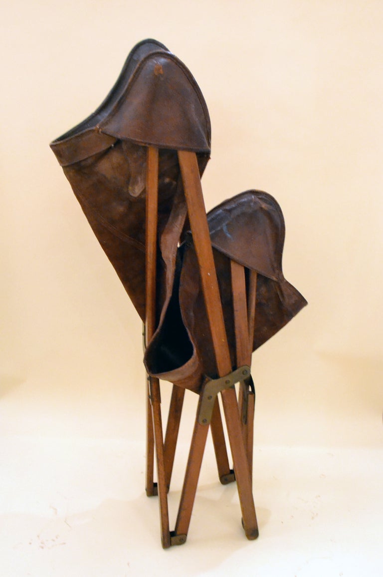 20th Century Wonderfully Distressed Leather Campaign Chair