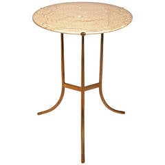 Iconic Cedric Hartman Bronze and Marble Side Table