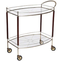 Brass & Wood Bar Cart