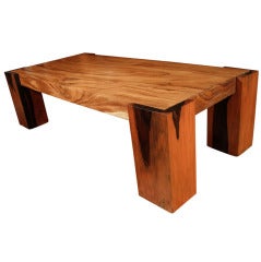 Art Deco Molave Coffee Table with Ebony Wood Legs