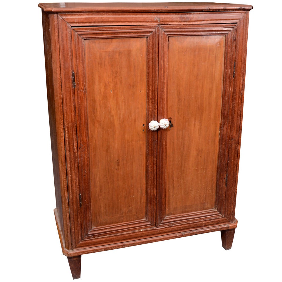 19th c. Mahogany Armoire w/ Rosewood Piping For Sale