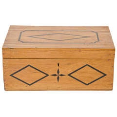 Antique Satinwood Cash Box w/ Ebony Inlay