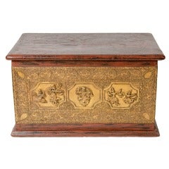 Monastery Manuscript Trunk w/ Gold Carved Panelling