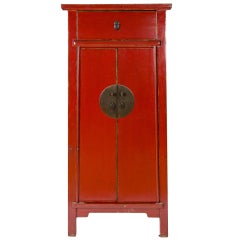 Red Lacquered Elmwood Cabinet